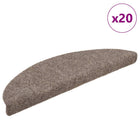Self-adhesive stair mats 20 pieces 56x17x3 cm beige semicircular
