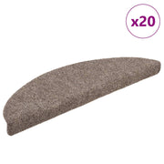 Self-adhesive stair mats 20 pieces 56x17x3 cm beige semicircular