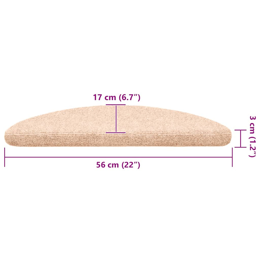 Trapmatten zelfklevend 30 st 56x17x3 cm crèmekleurig