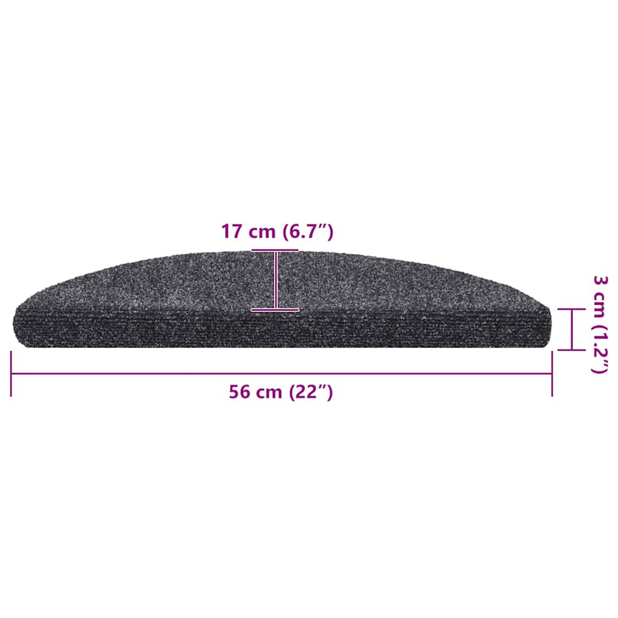 Trapmatten zelfklevend 30 st 56x17x3 cm donkergrijs
