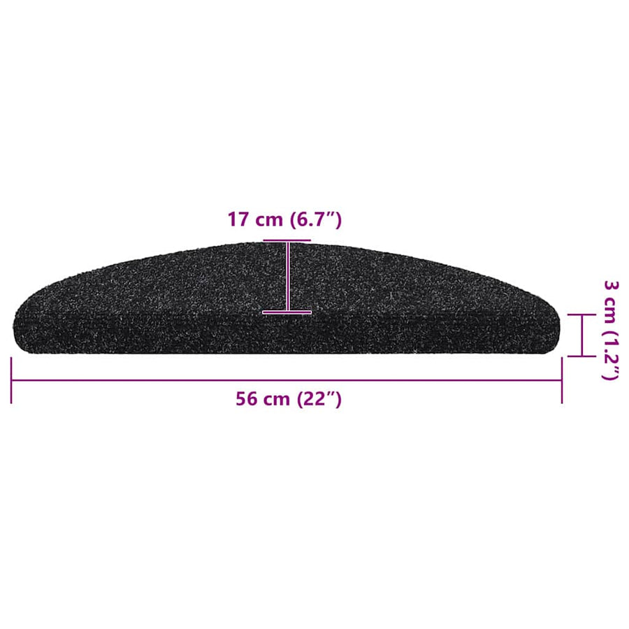 Trapmatten zelfklevend 30 st 56x17x3 cm zwart