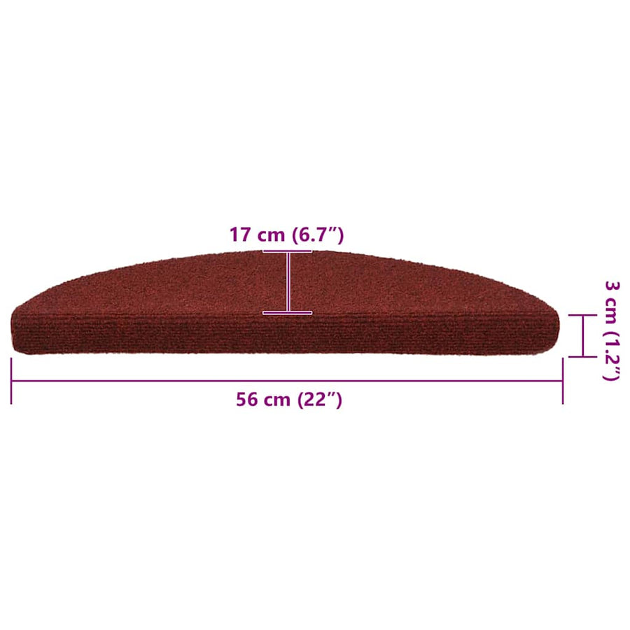 Trapmatten zelfklevend 30 st 56x17x3 cm rood