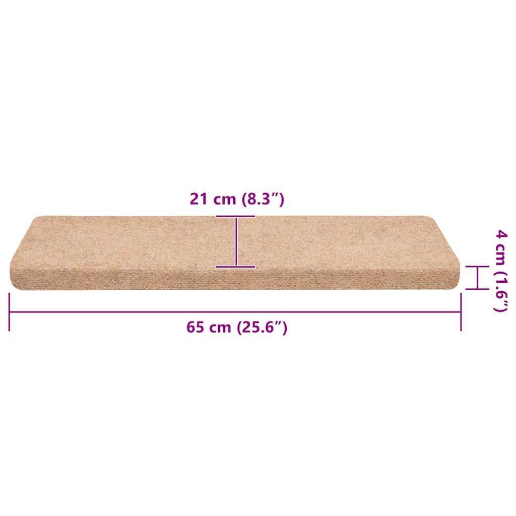Trapmatten zelfklevend 30 st 65x21x4 cm crèmekleurig