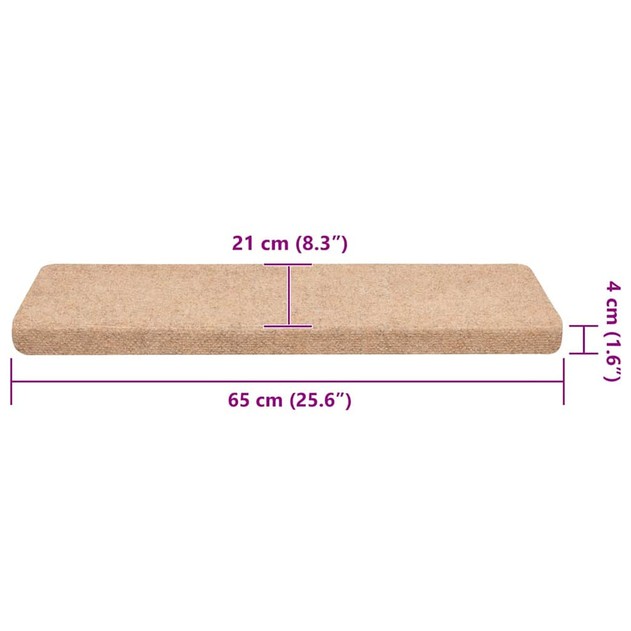 Trapmatten zelfklevend 30 st 65x21x4 cm crèmekleurig