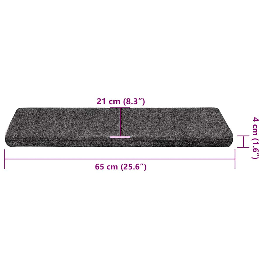 Trapmatten zelfklevend 30 st 65x21x4 cm grijs