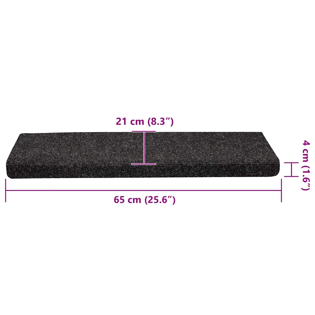 Trapmatten zelfklevend 30 st 65x21x4 cm zwart