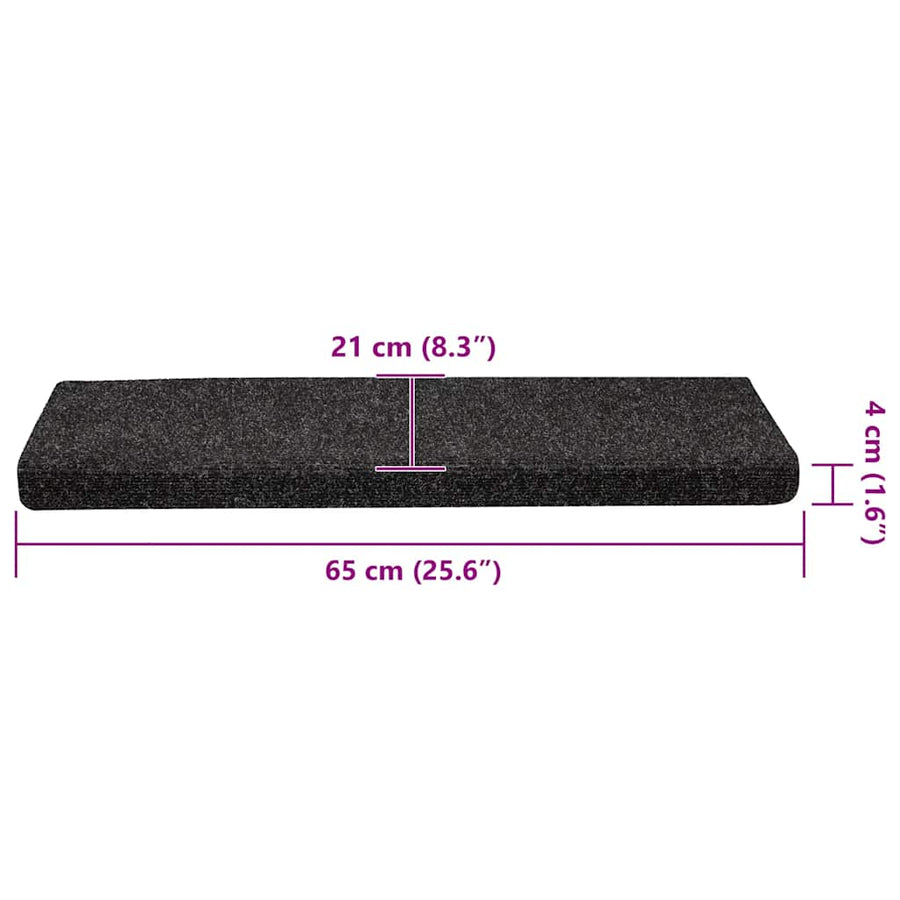 Trapmatten zelfklevend 30 st 65x21x4 cm zwart