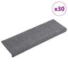 Stair Mats Self-Adhesive 30 pieces 65x21x4 cm Light Grey Rectangular Edge