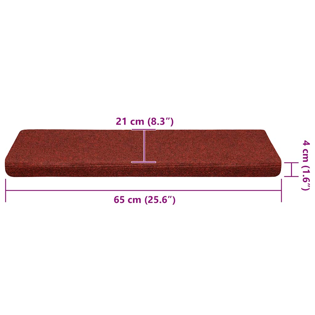 Trapmatten zelfklevend 30 st 65x21x4 cm rood