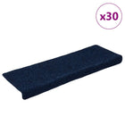 Stair mats self-adhesive 30 pieces 65x21x4 cm navy blue with rectangular edge