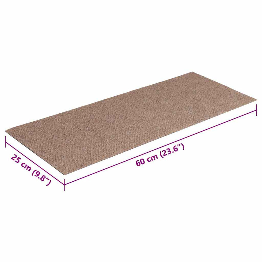 Trapmatten zelfklevend 30 st 60x25 cm rechthoekig lichtbruin