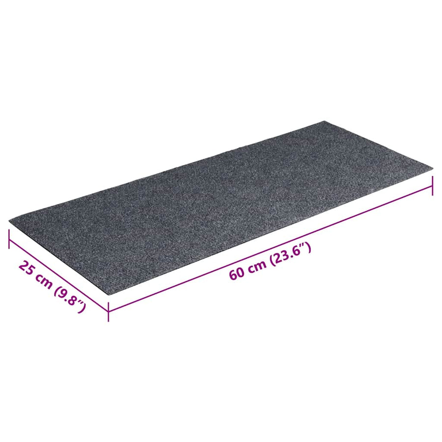 Trapmatten zelfklevend 30 st 60x25 cm rechthoekig lichtgrijs