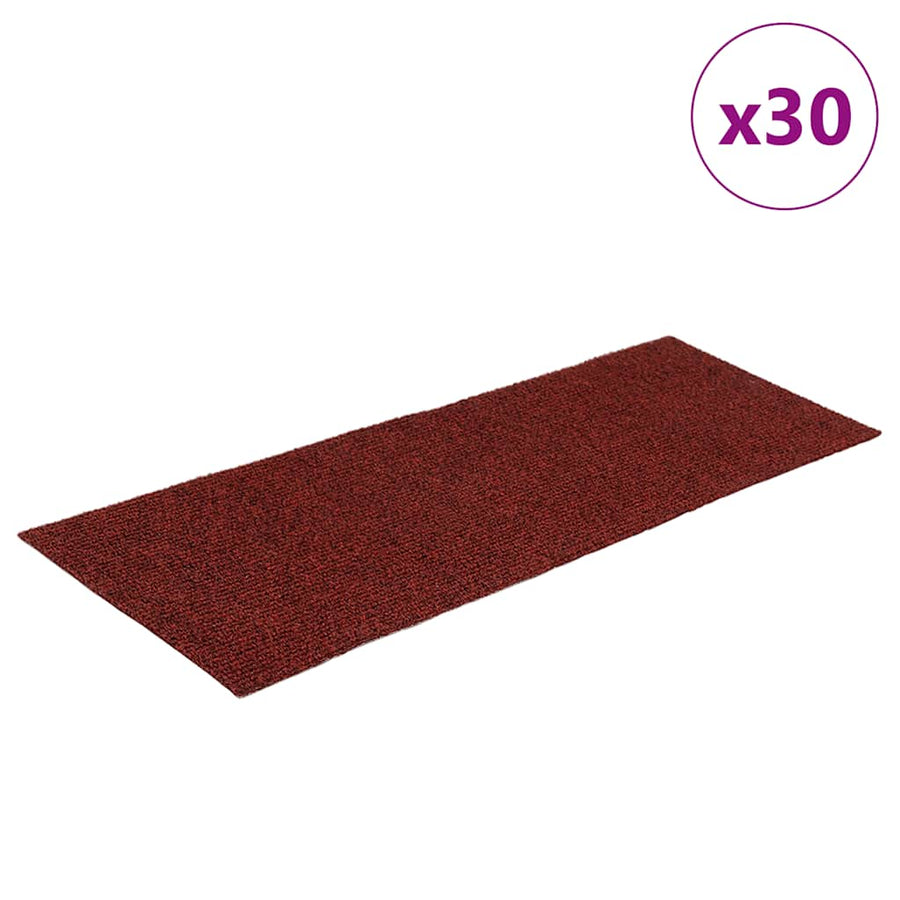 Trapmatten Zelfklevend 30 stuks 60x25 cm Bordeaux Rood Rechthoekig