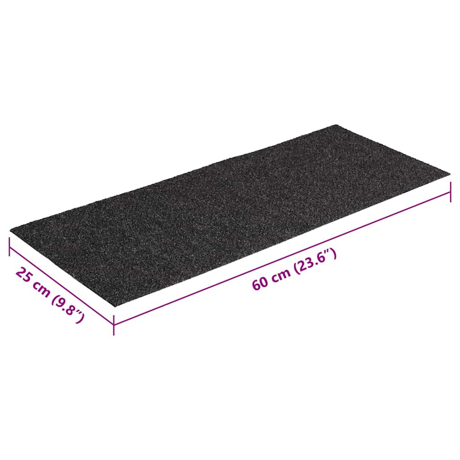 Trapmatten zelfklevend 30 st 60x25 cm rechthoekig antraciet