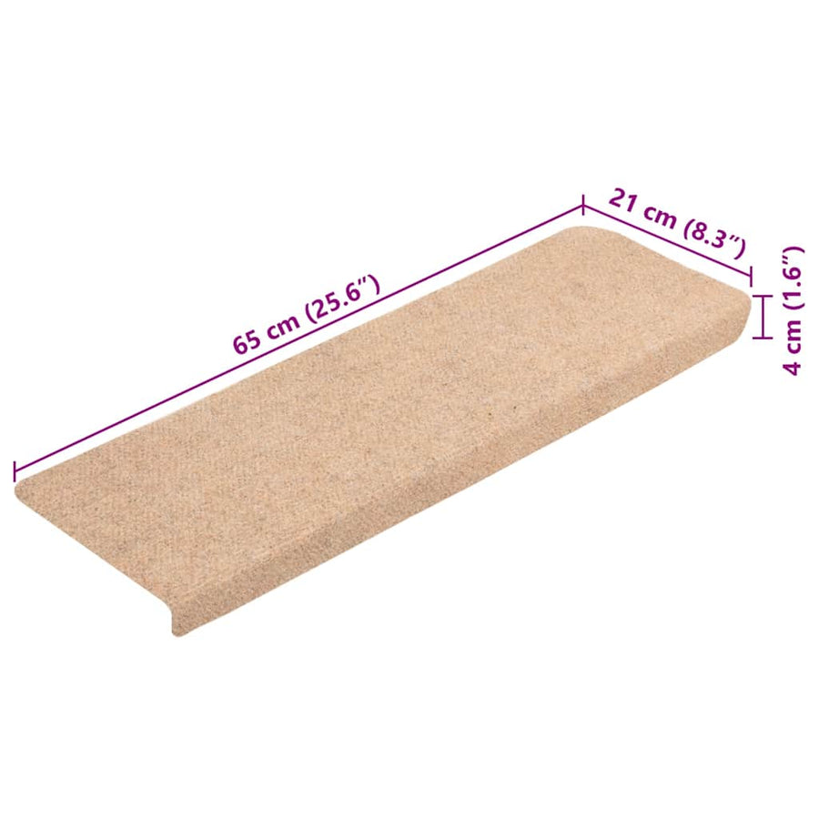 Trapmatten zelfklevend 20 st 65x21x4 cm crèmekleurig
