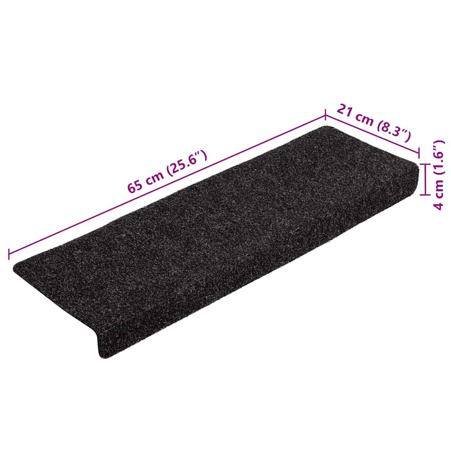 Trapmatten zelfklevend 20 st 65x21x4 cm zwart