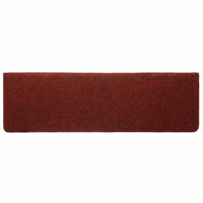 Trapmatten Zelfklevend 20 stuks 65x21x4 cm Bordeaux Rood Rechthoekige Rand