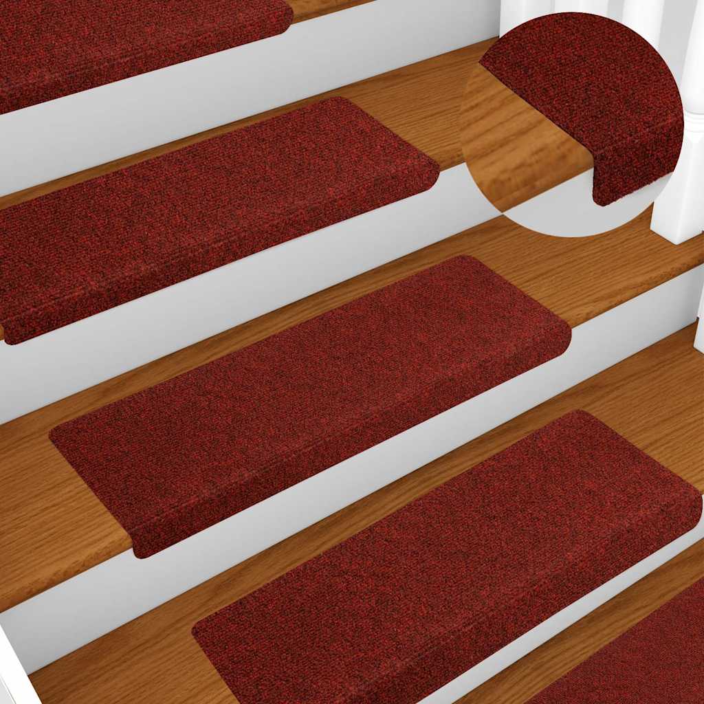 Trapmatten Zelfklevend 20 stuks 65x21x4 cm Bordeaux Rood Rechthoekige Rand