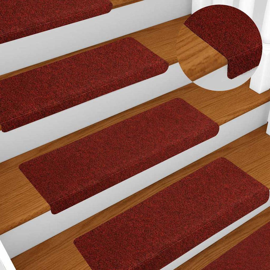 Trapmatten Zelfklevend 20 stuks 65x21x4 cm Bordeaux Rood Rechthoekige Rand