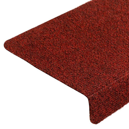 Trapmatten Zelfklevend 20 stuks 65x21x4 cm Bordeaux Rood Rechthoekige Rand