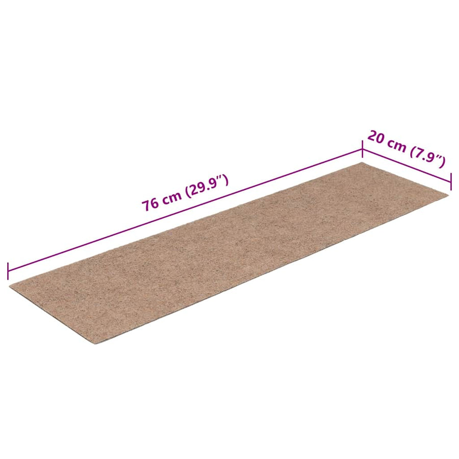 Trapmatten zelfklevend 30 st 76x20 cm rechthoekig lichtbruin