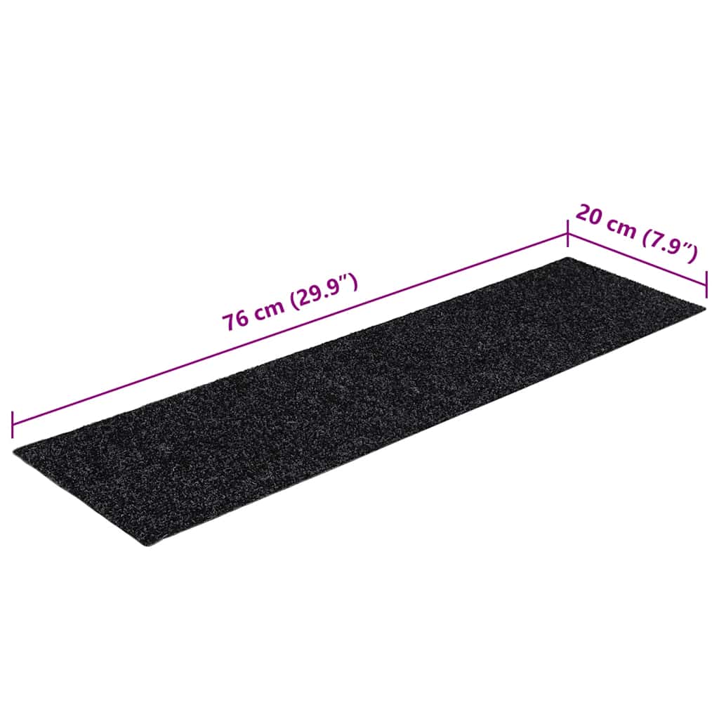 Trapmatten zelfklevend 30 st 76x20 cm rechthoekig zwart