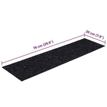 Trapmatten zelfklevend 30 st 76x20 cm rechthoekig zwart