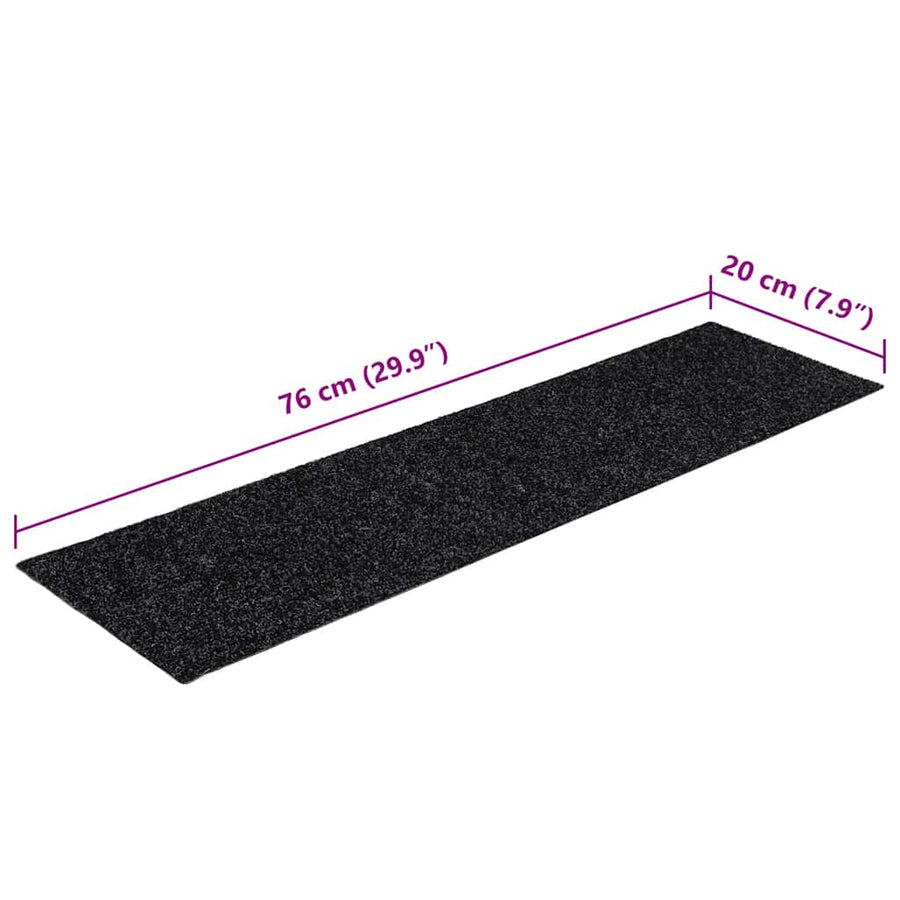 Trapmatten zelfklevend 30 st 76x20 cm rechthoekig zwart