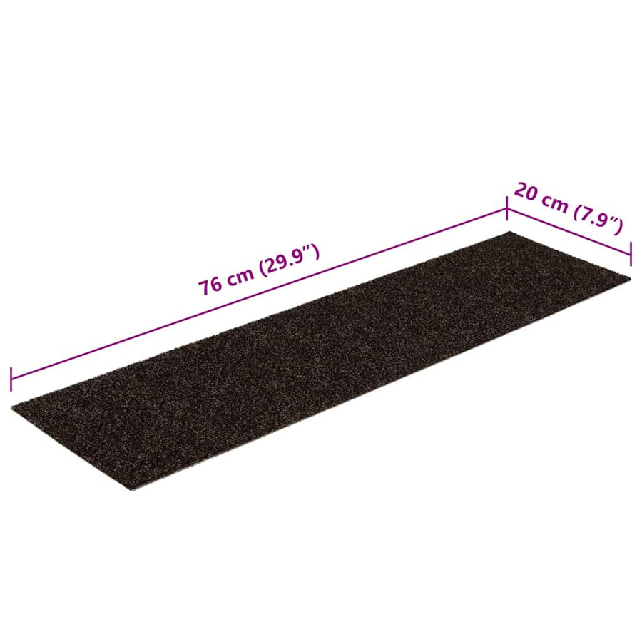 Trapmatten zelfklevend 30 st 76x20 cm rechthoekig donkerbruin