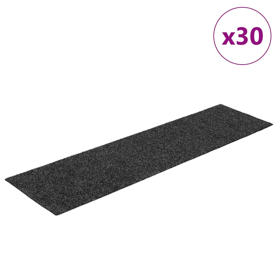 Trapmatten zelfklevend 30 st 76x20 cm rechthoekig antraciet