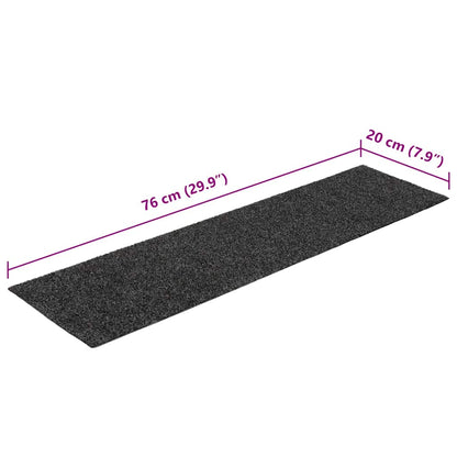 Trapmatten zelfklevend 30 st 76x20 cm rechthoekig antraciet