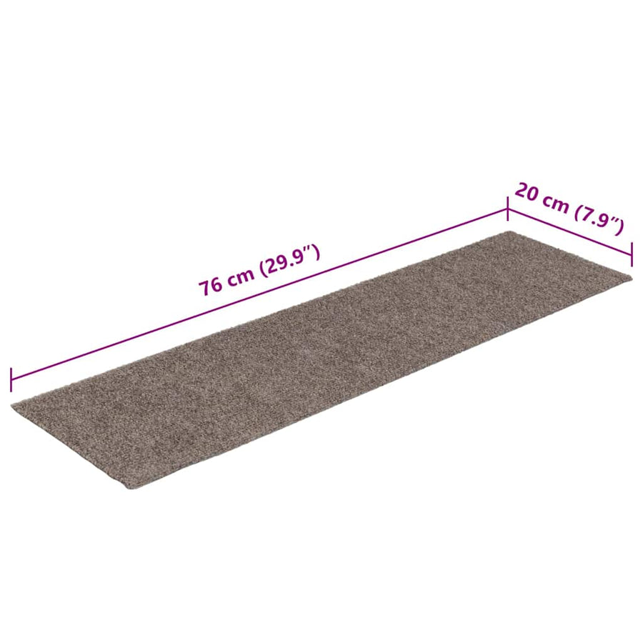Trapmatten zelfklevend 30 st 76x20 cm rechthoekig crèmekleurig