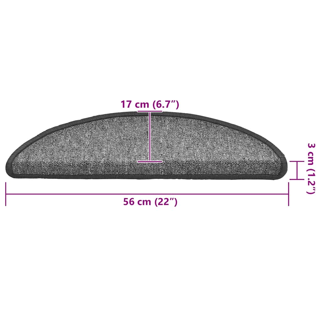 Trapmatten 56x17x3 cm 30 st donkergrijs