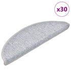 Stair mats 30 pcs 56x17x3 cm light grey semi-circular