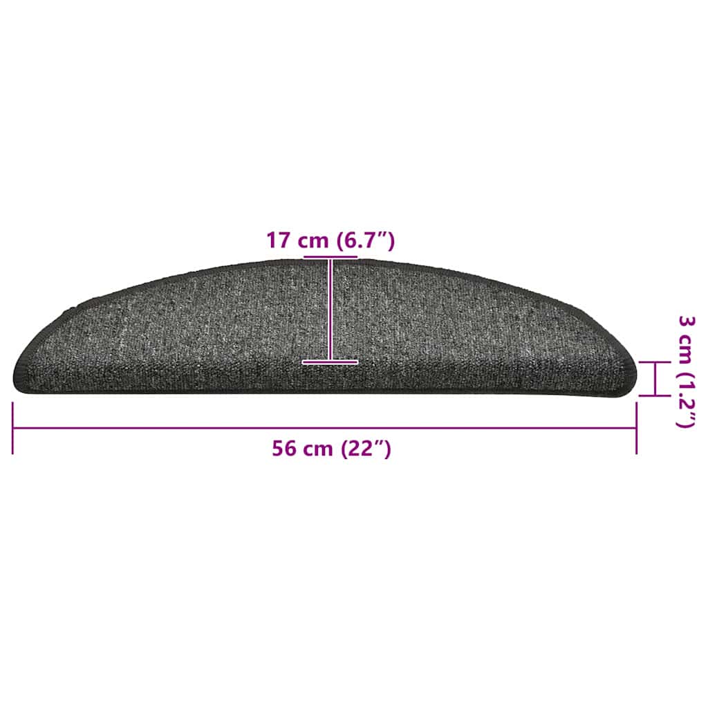 Trapmatten 56x17x3 cm 30 st donkergrijs