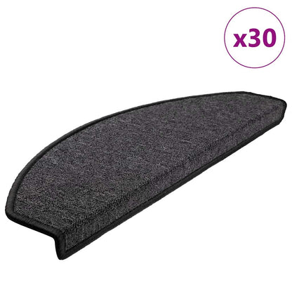 Trapmatten 30 stuks 65x24x4 cm Antraciet Halfrond Groot