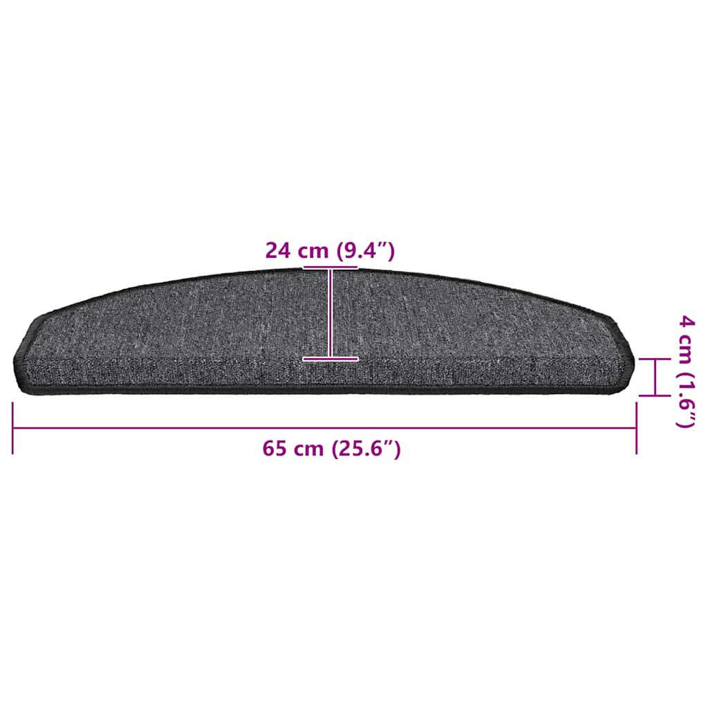Trapmatten 30 stuks 65x24x4 cm Antraciet Halfrond Groot