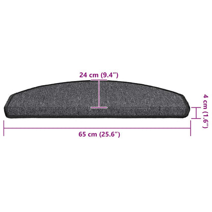 Trapmatten 30 stuks 65x24x4 cm Antraciet Halfrond Groot