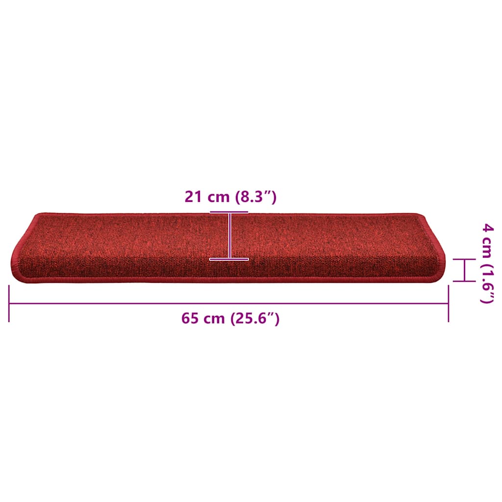 Trapmatten 30 st 65x21x4 cm rood