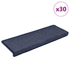 Stair mats 30 pcs 65x21x4 cm dark grey and blue with rectangular edge