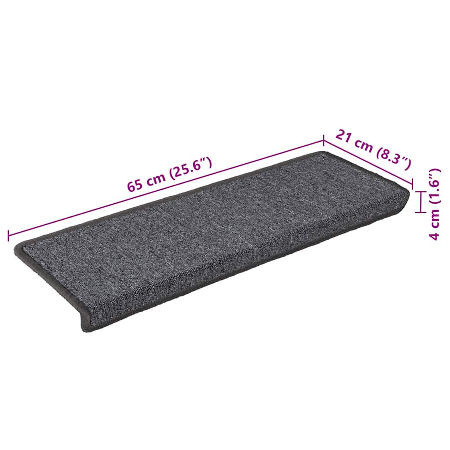 Trapmatten 30 st 65x21x4 cm grijs en zwart