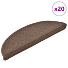 Stair Mats 20 pcs 56x17x3 cm Coffee Brown Semicircular