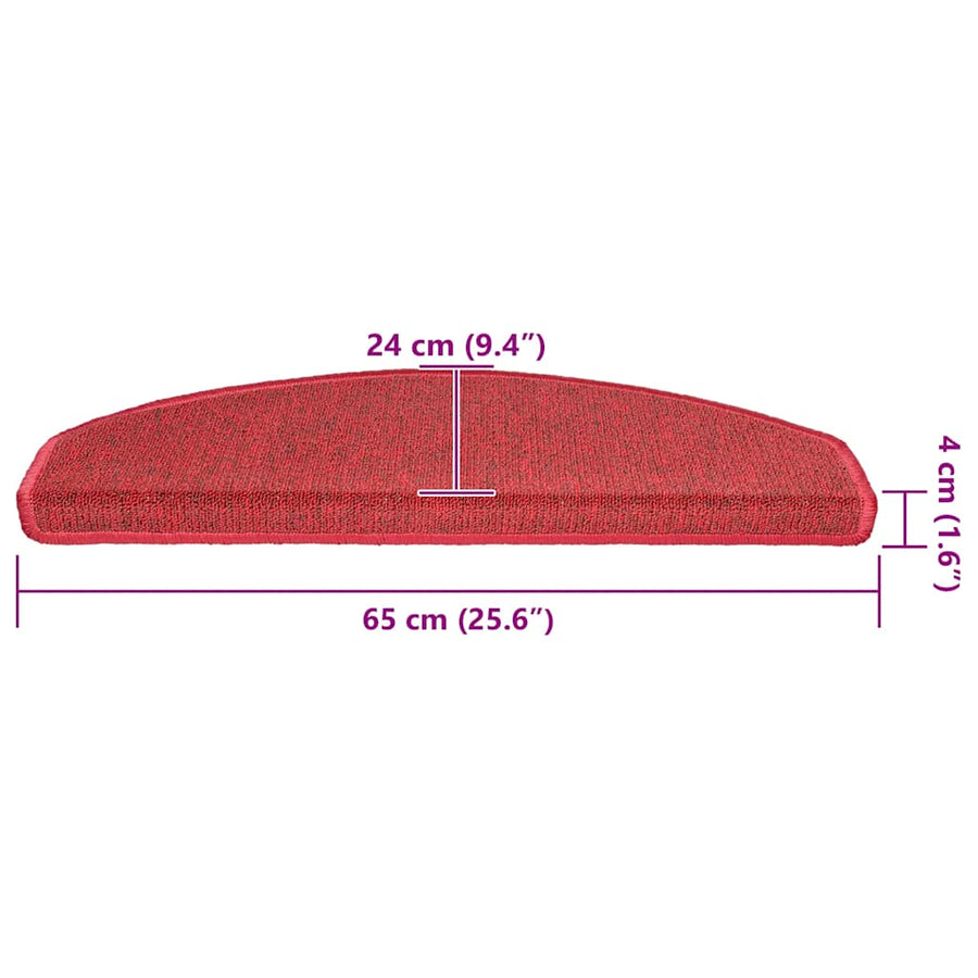 Trapmatten 20 st 65x24x4 cm bordeauxrood