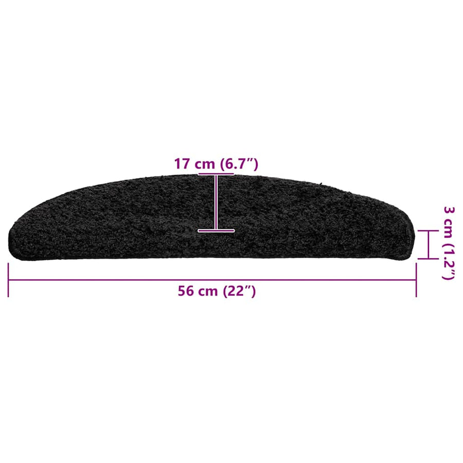 Trapmatten 30 st 56x17x3 cm zwart