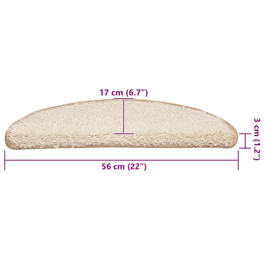 Trapmatten 30 st 56x17x3 cm crèmekleurig