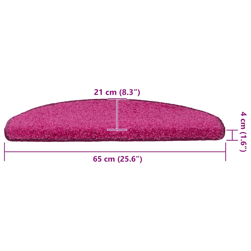 Trapmatten 30 stuks 65x21x4 cm Roze Halfrond Groot