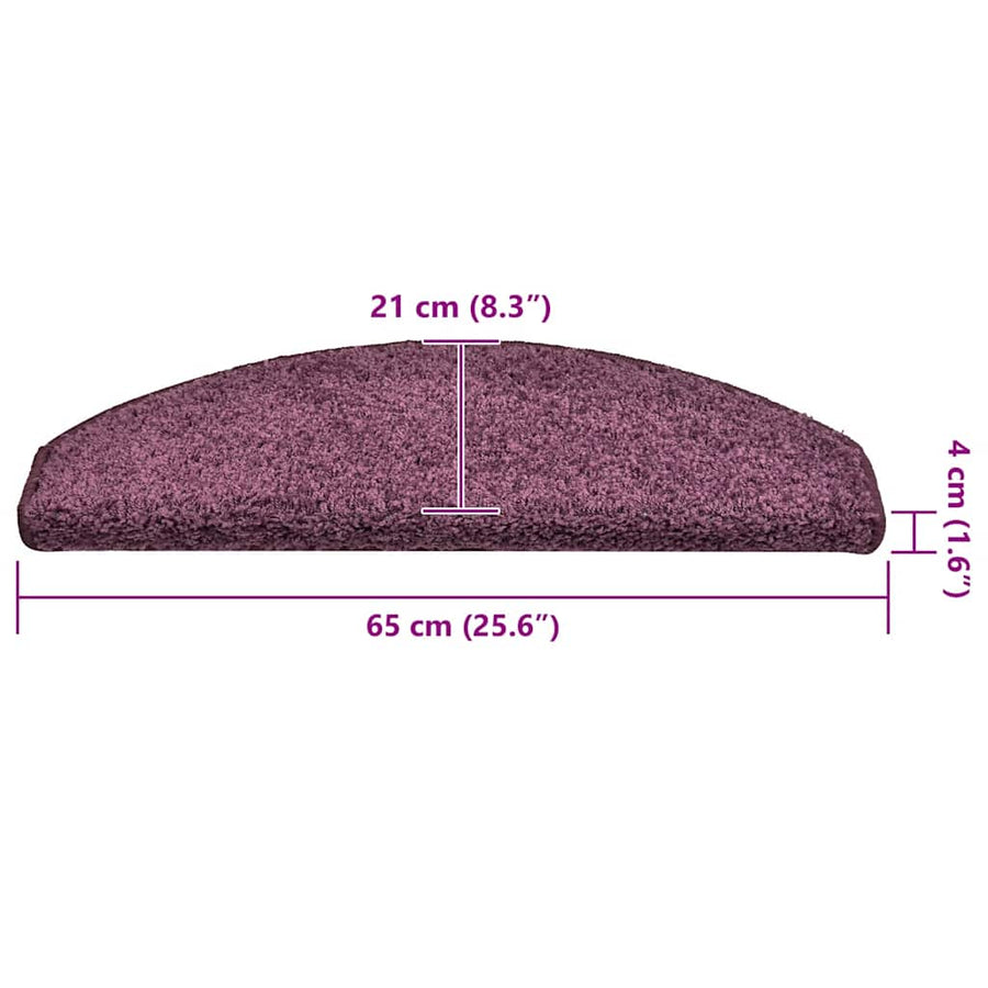 Trapmatten 30 stuks 65x21x4 cm Donkerpaars Halfrond Groot