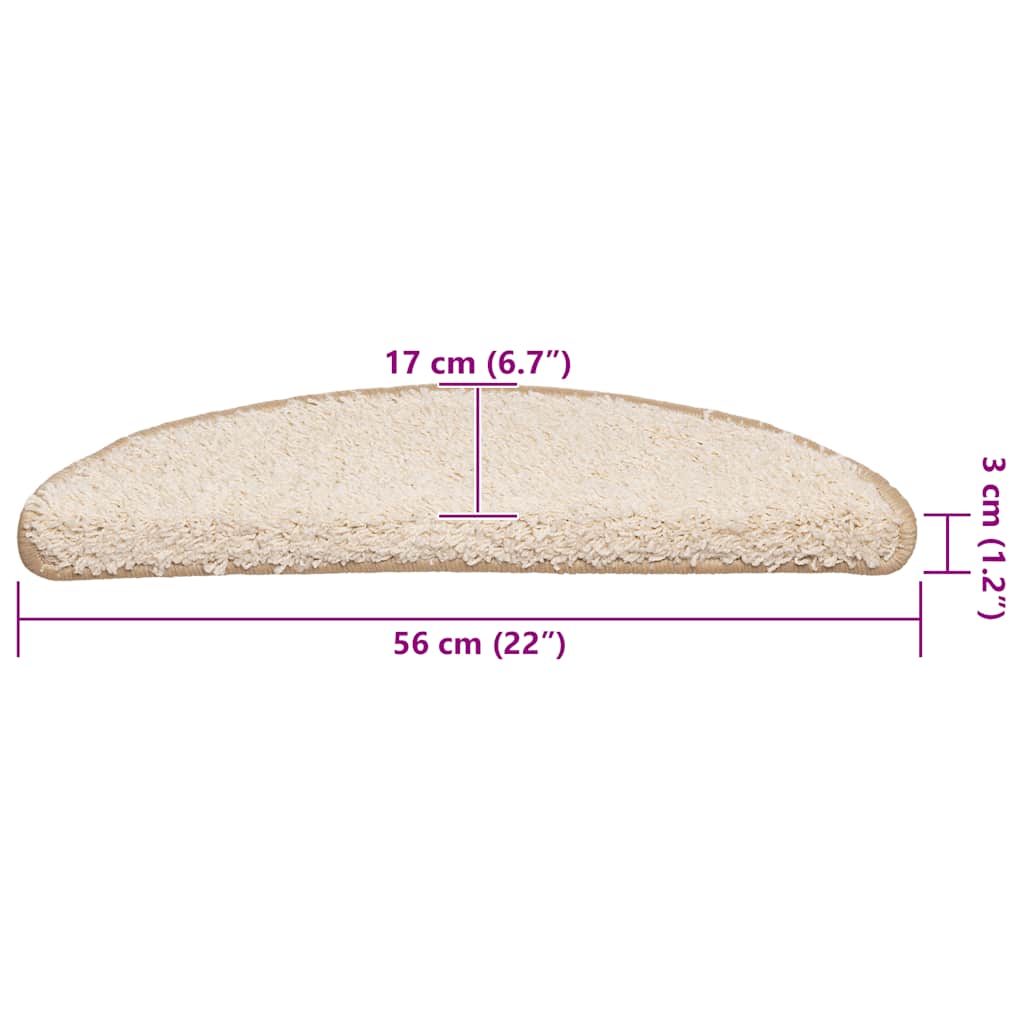 Trapmatten 20 st 56x17x3 cm crèmekleurig