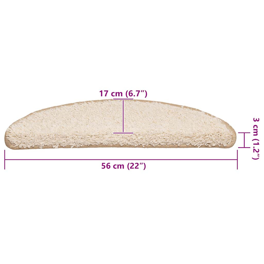 Trapmatten 20 st 56x17x3 cm crèmekleurig