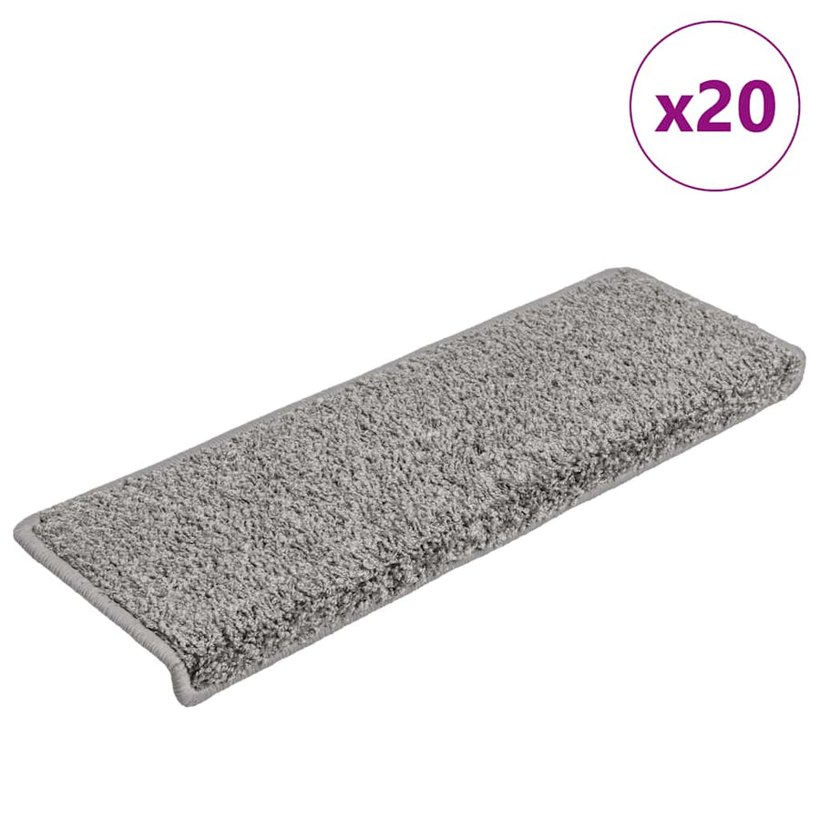 Trapmatten 20 stuks 65x21x4 cm Grijs Rechthoekige Rand